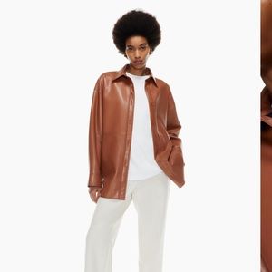 Aritzia Babaton Pelli Shirt Jacket Size S Epicurean Brown